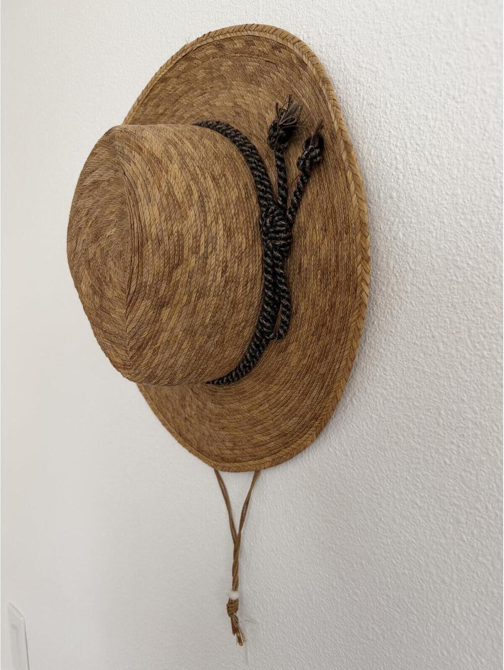 Vintage Handmade Mexican Sahuayo Legitimo Wide Brim Straw Hat Sz ML Boho Summer - Picture 5 of 6
